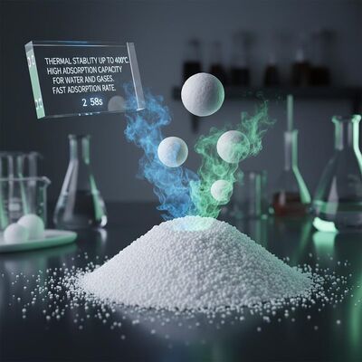 Thermische stabiliteit tot 400°C Moleculaire zeef adsorptiemiddel met hoge adsorptiecapaciteit voor water en gassen en snelle adsorptiesnelheid 2*58s